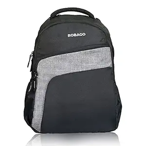 ROBAGO Black Campus Casual Waterproof Laptop Backpack Bag for Men Women Boys Girls/Office School College Teens & Students with Rain Cover 35L(Black)