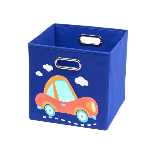 Modern Littles Folding Storage Bin (Nuby Dark Blue Car)