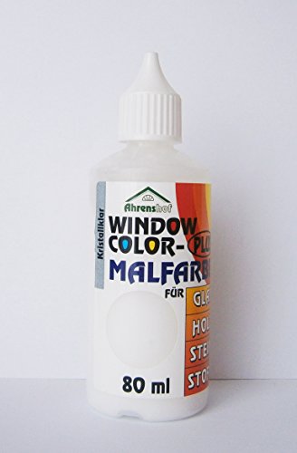 WINDOW COLOR MALFARBE 80ml Farbe Fenstermalfarbe Fensterfarbe 24 Farben Glas (Kristallklar)