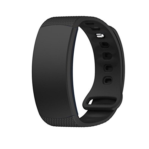 Malloom Suave Silicona reemplazo Banda Sport Correa para Samsung Gear Fit2 Pro Fitness (Negro)