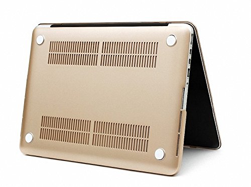 Metallische Champagner Gold Durch gummierte Hard Shell, Elegantes und leichtes 2-Part Hard Case Cover Schutz Hülle, Ultra Slim matt gold farbe für MacBook Pro Retina 13″ - 2