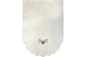 Seaquin Flora Chair Arm Covers (pairs) and Chair Backs (single) | Embroidered with Pink, Lilac, Lemon, Beige or Lilac Flower Design on Cream | Easy care Polyester (Lilac, Chair Back (10027))