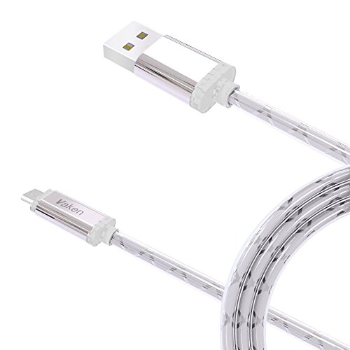 Vaken Premium LED in der Dunkelheit leuchtendes Hochgeschwindigkeits- USB 2.0 A Male to Micro USB B Lade- und Synchronisations Kabel mit Aluminiumkopf für Android (mirco usb * 3 packung) - 3