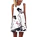 Produktbild verfügbaren Angebote,kleider Ronamick Vintage Boho Frauen Sommer sleeveless Strand Gedrucktes kurzes Minikleid (Weiß, 2XL)