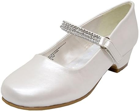 Ychen Kids Girls Low Heels Party Shoes Mary Jane Comfort Shoess(2 UK)