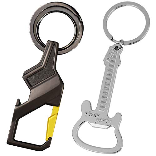 BESYZY 2 PCS coche Abrebotellas Guitarra Botella de cerveza llavero abridor de botella llavero para hombres y mujeres