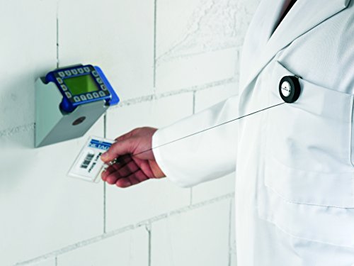 Durable Badge Reel - Soporte de tarjeta identificativa con cord  n retr  ctil  10 unidades  extensible hasta 80 cm   gris