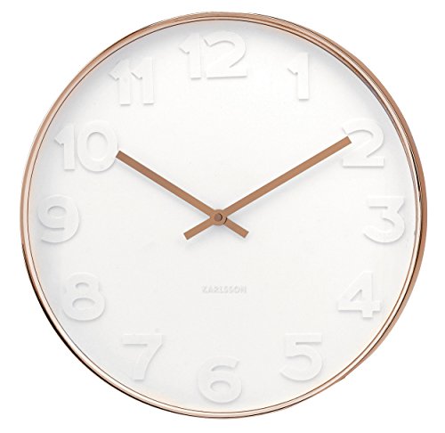 Karlsson KA5588 Wanduhr Mr. White Numbers, Rahmen Kupfern, Metall, weiß, 6 x 37.5 x 37.5 cm - 2