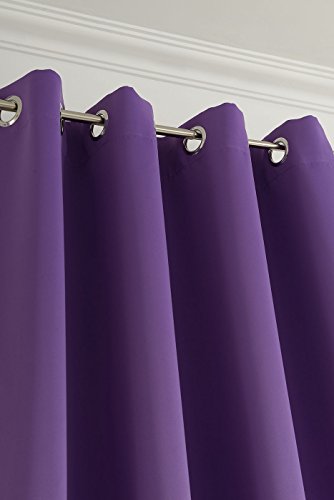 Verdunklungsgardine blickdicht, 2 Stück 245×140 (HxB), Lila Ösen Thermo Vorhang Gardine Verdunklungsvorhang Blackout, 206000 - 4