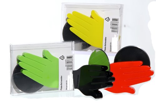 Lustiger Pizzaschneider Hand