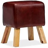 Fácil montaje vidaXL Banco Cuero Auténtico 40x30x45 cm Marrón Asiento Silla Banqueta Banca