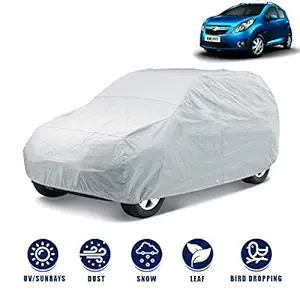Kingsway Dust Proof Car Body Cover for Chevrolet Beat (Model Year : 2009-2017) (Silver Matty, Triple Stitched)