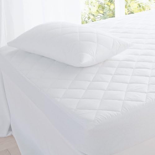 Super King Quilted Mattress Protector Luxury &amp; Soft With 100% Protection Uk Standard Size (White, Super King)