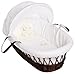 Izziwotnot Gift White on Dark Wicker Moses Basket
