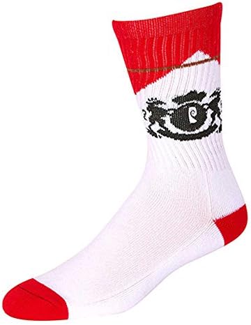 PSOCKADELIC Men's Calf Socks white White/red One size