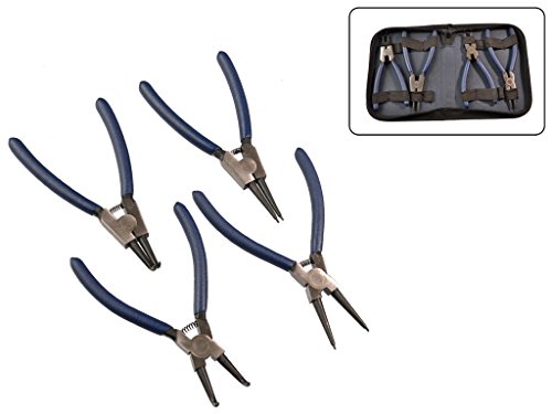 4 tlg. Set Seegeringzangen 150 mm Innen und Aussen - gebogen 90° und gerade