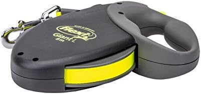 ForDogTrainers 8 m Large Flexi Retractable Dog Leash with Reliable Braking System - Grey/Yellow, 27 ft (8 m),
