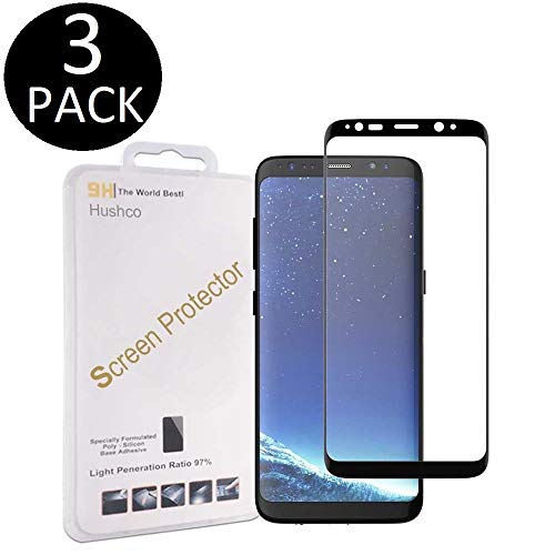 Pellicola Galaxy S8, [3 Pezzi] HUSHCO Trasparente Pellicola [NON VETRO TEMPERATO] in TPU [Anti-bolla Errore Proof] per lo più Compatibile con Custodia per Samsung Galaxy S8 - Nero confine