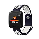 XYQS Intelligente Armband-Schlaf-Monitor-Uhr Bluetooth Wasserdichte Herzfrequenz-intelligente Uhr-Monitor-Blutdruck-Messungs-Touch Screen Sport-Uhr Geschenk (Farbe : Blau)