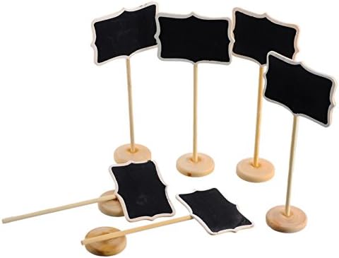 12 Mini Retangle Chalkboard Blackboard with Stand Wedding Party Table Numbers Place Card Favor Tag Plant Marker