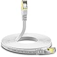 FEDUS Cat7 Pure Copper Flat Ethernet Cable RJ45 LAN Cable Patch Network Cable10 Gigabit 600MHZ Internet Cable RJ45 Wire Cord to Computer for Gaming, Modem, Router, LAN ADSL (1.5 Meter)