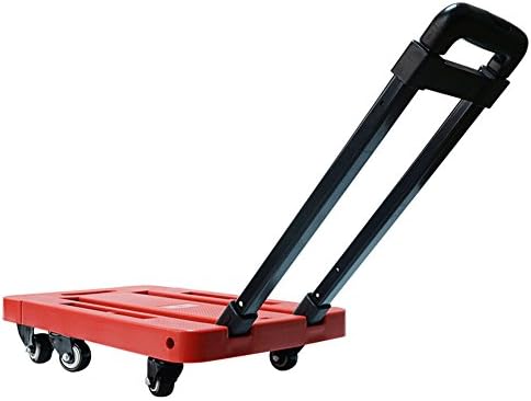 SSDM Hand Trolley Folding Heavy Duty Flat Bed Transport,Can Bear 200Kg,Red