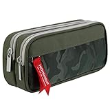 【Grande capacidad】 EL estuche es todo lo que se puede esperar de el, practico, compacto pero a la vez con buena capacidad. Bolígrafos diferentes, lápices, portaminas, regla de 20 cm, subrallador, tipex, pen drive, goma y otras cosillas pequeñas etc.