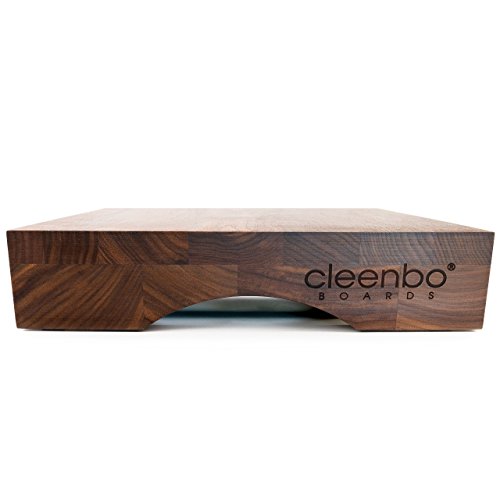cleenbo Schneidbrett „style walnut“ Profi Holz Küchenbrett aus geöltem Nussbaum mit verschiebbarer Gastronorm Edelstahl Auffangschale (GN) 1/2, Board Maße: 420 x 290 x 60 mm - 5