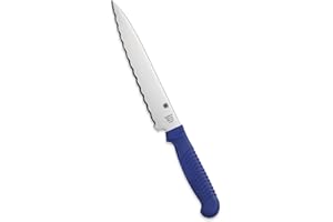 Spyderco K04SBL - Cuchillo de cocina (mango fijo, color azul, tamaño 152 mm)