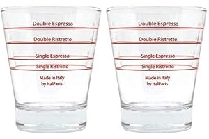 VIA CREMA ITALPARTS 2 Shot Glass Espresso Coffee Cups, Measuring Cups (2 PIECES) Accessoires de haute qualité pour les machines à café professionnelles