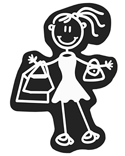 Family Car Decals ADH06671 Pegatina Familia Mujer Compras para Coche 11-12 cm de Alto,