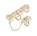 Habors Gold Metal Alloy Multi Finger Ring For Women RS.389.00