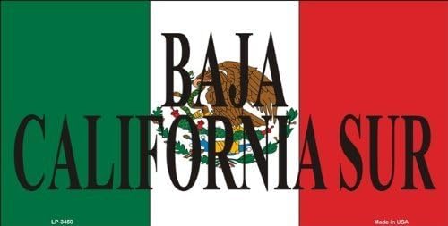 Baja California Sur Mexico Background License Plate Aluminum Metal Sign 6 X 12 by The Vintage Sign Store