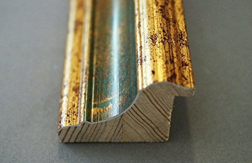 Spiegel Wandspiegel Badspiegel Flurspiegel Garderobenspiegel – Über 200 Größen – Bari Grün Gold 4,2 – Außenmaß des Spiegels 70 x 140 – Wunschmaße auf Anfrage – Antik, Barock - 6