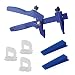 Produktbild Lantelme 6015 Fliesen Nivelliersystem Basis-Set für Fuge 1 mm und 3 - 15 mm Stärke - Verlegehilfe - Verlegesystem - Fliesenverlegung - Fliesenverlegehilfe - Fliesenverlegesystem - blue Edition