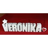 Beton, Steinguss Buchstaben 3 D Deko Schriftzug Namen VERONIKA als Geschenk verpackt! Ein etwas ausgefallenes Geschenk zur Geburt, Taufe, Geburtstag oder auch zu anderen Anlässen.
