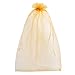 Produktbild HooAMI 50Stk. 20cm x 30cm Hellgelb Organza Säckchen Bonbonsbeutel Geschenkbeutel Beutel