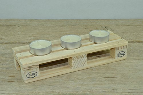 Palet portavelas de madera de pino
