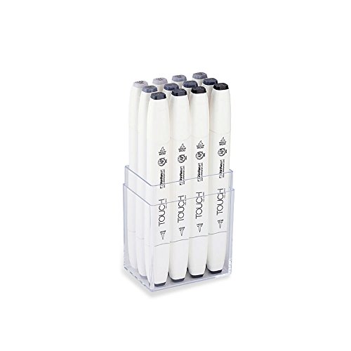 SHINHANTouch Twin 12 Brush Marker Pen Set : Cool Grey