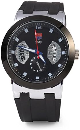 Leopard Shop TVG KM - 478 Male Quartz Watch Calendar Luminous Pointer 30m Water Resistance Wristwatch Black