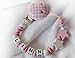 Personalised Dummy Clip with name, soother chain, dummy holder, pacifier clip - star #17399, handmade by mamasliebchen