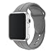 Produktbild Uhrenband Für Apple Watch Series 1 2 3 42mm Armband, MuSheng Band Soft Silikon Sport Ersatz Uhrenarmband Für Apple Watch Series 1 2, Edition S/M, M/L Size (Grau, 20 cm)