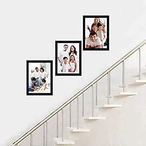 Bajarang Creations Wall Photo Frame for Living Room, Bedroom Family Memories Wall Photo Frame|| Sythetic Wood Collage Frame for Home Decor Set of 3 (9 inch X 12 Inch - 3)