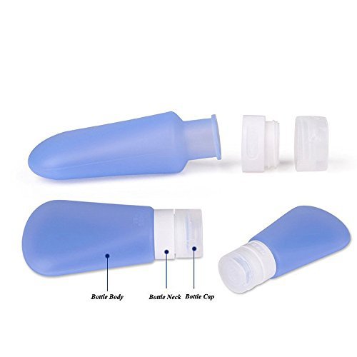 Set von 3 tragbare Reise-Flaschen Silikon-Behälter nachfüllbar 3 OZ (3 Ounce) - 3