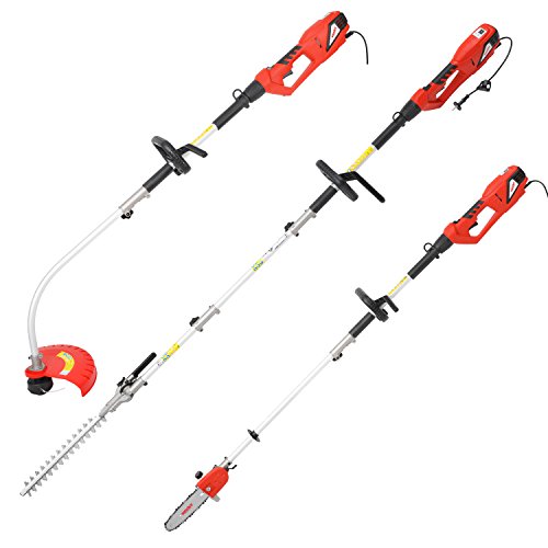 HECHT 3-in-1 Multitool 690 Heckenschere + Rasen-Trimmer + Hochentaster Multifunktionsgerät (900 Watt, inkl. Aufsätze: Strauchschere, Ast-Säge, Freischneider) - 2