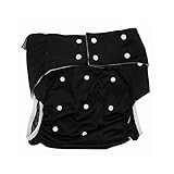 LukLoy - Teen / Adults Cloth Diapers with 2pcs Inserts for Incontinence Care -Dual Opening Pocket Washable Adjustable Reusable Leakfree (Black)