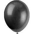 Plain Black 12 Inches Helium Quality Latex Balloons - Pack of 50