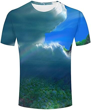 Mens 3D T Shirts Digital Fingers Galaxy Star Planet Fashion Couple Crew Neck Tee Tops S