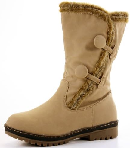 Ladies Flat Winter Fur Quilted Snow Low Heel Calf High Leg Knee Boots Size New - shoeFashionista Branded