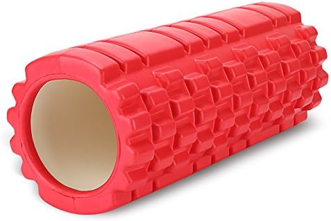 LWXJC Foam Roller for Muscle Massage, Deep Tissue Relief, Physiotherapy, Fitness. Premium Grid Textured Design. Best for Yoga, Recovery, Pilates, Rugby, Football Athlete-Guaranteed Quality (Red)